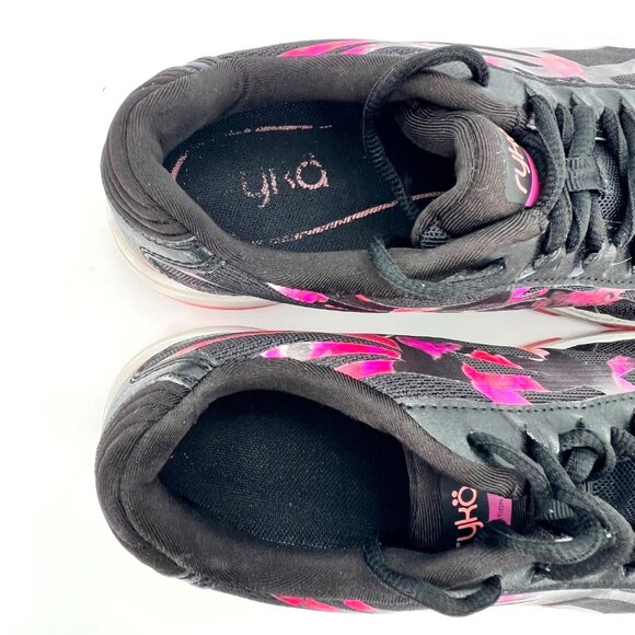 Ryka Devotion Plus 3 Sneakers Athletic Shoes Womens Size 8M Black & Pink Floral - Picture 7 of 16